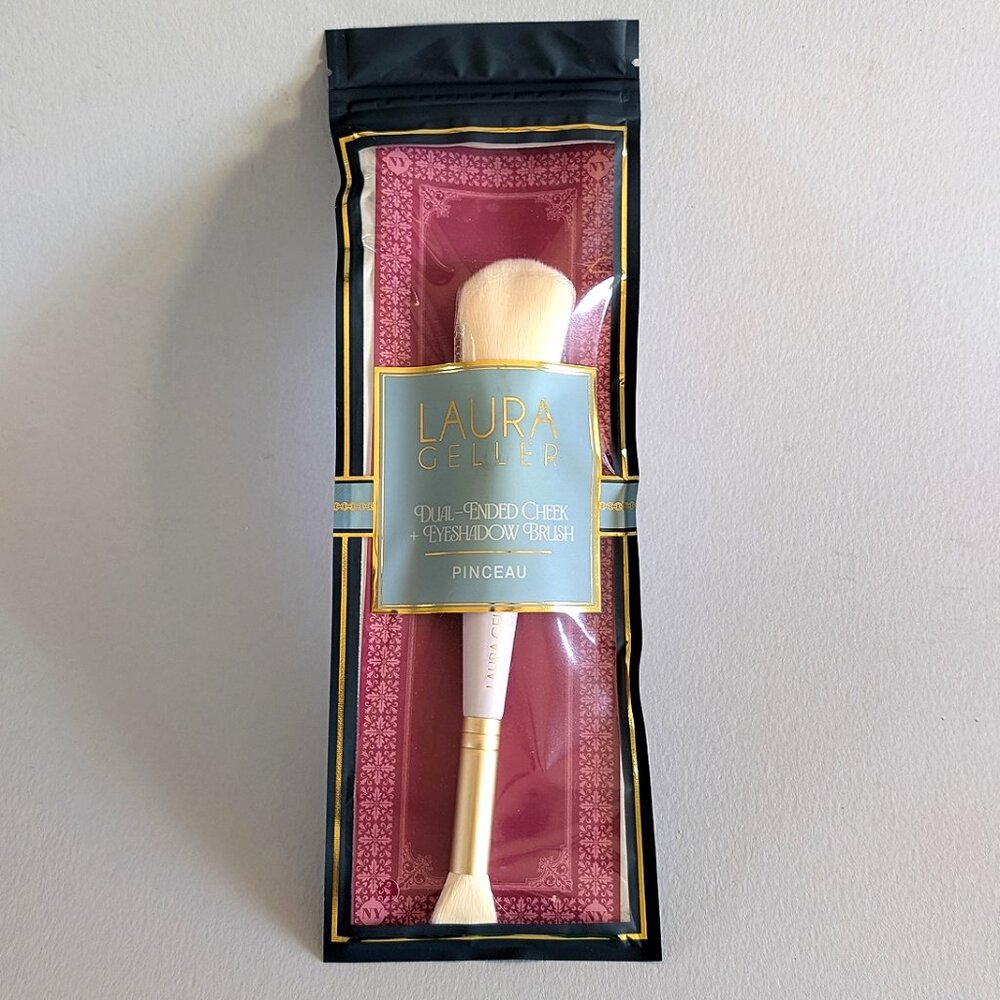 LAURA GELLER Limited-Edition Dual-Ended Cheek + Eyeshadow Makeup Brush Brand New